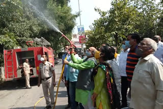 pollution increased in ballabhgarh city, government started washing trees