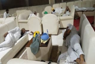 Punjab: AAP MLAs seen sleeping inside the State Assembly last night