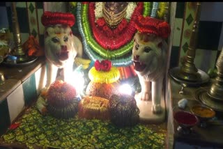 Decoration with glass bangles for Durgadevi