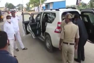 finance minister harish rao vehicle inspection at rampur