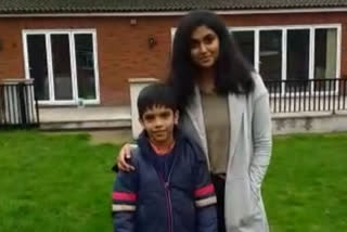 Rinku Rajguru fun with naal movie child actor Chaitya in London