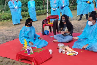 Vidya Balan performs puja before Sherani shoot in Madhya Pradesh