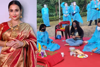 vidya balan sherani shoot  vidya balan shoot in madhya pradesh  vidya balan latest news  vidya balan sherani shoot resumes  വിദ്യാ ബാലന്‍ ചിത്രം ഷെരാനിയുടെ ചിത്രീകരണം മധ്യപ്രദേശില്‍ പുരോഗമിക്കുന്നു  വിദ്യാ ബാലന്‍ ചിത്രം ഷെരാനി  ബോളിവുഡ് സിനിമ ഷെരാനി  വിദ്യാ ബാലന്‍ വാര്‍ത്തകള്‍