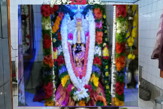 dugadevi decorated as a skandamatha at srikalahasti