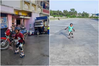 A boy  practicing  Scantig  without any  infrastructure