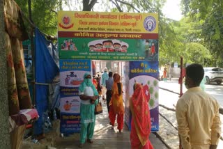 corona awareness gate in kalakaji temple