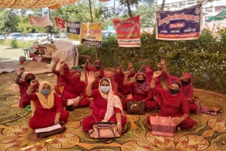 Asha workers protest in Sirsa