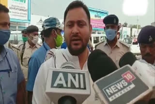 Tejashwi Yadav slams Yogi  ബിഹാര്‍ തെരഞ്ഞെടുപ്പ്  യോഗി ആദിത്യനാഥിനെതിരെ വിമര്‍ശനവുമായി തേജസ്വി യാദവ്  യോഗി ആദിത്യനാഥ്  തേജസ്വി യാദവ്  Bihar polls  Rashtriya Janata Dal  unemployment, poverty matter for Bihar polls  Yogi Adityanath