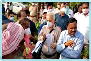 central team inspection of crop loss at siiddipeta