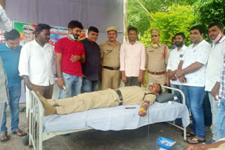 Blood donation camp at Choppadandi police station