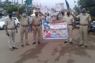 Sirasi police started new campaign towards corona awareness