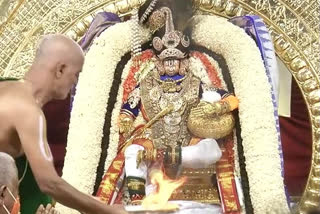 grandly celebration of chandraprabha vahanam in thirumala