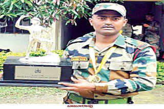 Srikakulam soldier  was killed in a terrorist firing in Arunachal Pradesh.