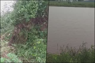 Kotura lake bund breaks due to heavy rain in Dharwad