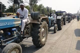 Farmers protest against agricultural law in Bhiwani