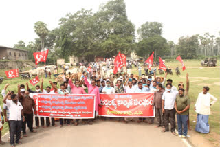 protest with sand bullock cart