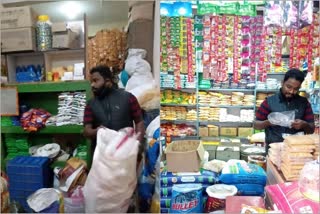 Municipal officials raid on  plastic selling shops