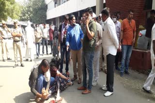 A car hit a rape victim outside the SP office in Jind