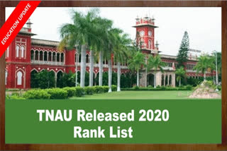 TNAU Released 2020 Rank List
