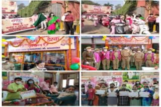 pink day was celebrated under mission shakti campaign in muzaffarnagar uttar pradesh