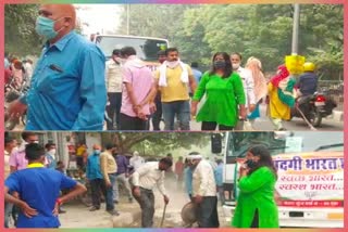 vasant kunj councilor manoj mahlawat cleaning his ward