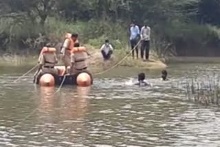 swimming in lake