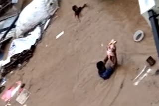 The locals rescued two babies which were crying in rain