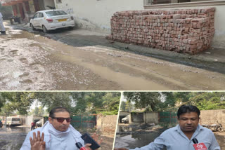 Sewer water flowing on the roads in khanpur