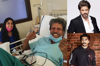 kapil dev  Bollywood prays for Kapil Dev speedy recovery  കപില്‍ ദേവിന്‍റെ തിരിച്ച് വരവിനായി പ്രാര്‍ഥിച്ച് ബോളിവുഡ്  കപില്‍ ദേവ്  ഷാരൂഖ് ഖാന്‍ വാര്‍ത്തകള്‍  രണ്‍വീര്‍ സിംഗ് വാര്‍ത്തകള്‍  Kapil Dev speedy recovery  Kapil Dev latest news