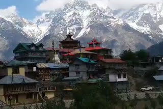 Snowfall on hills in kinnaur