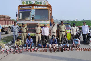 Illegal liquor seize at kurnool Panchalingala check post