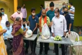 Distribution of essentials to flood victims