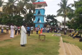 ayudaha pooja celebration in  martalli church