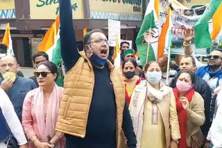 congress protest in shimla