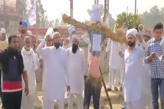 farmers protest in karnal against agriculture laws