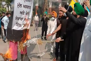 Farmer burn effigy of Centre's Modi government