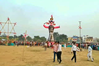 single statue of ravan will burnt in Rohtak's ITI ground