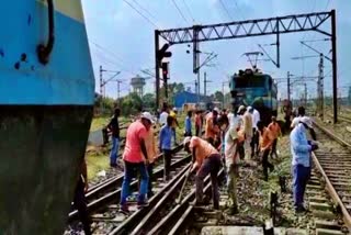 two engine of freight train derailed in dhanbad