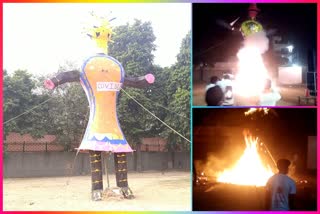 ravana effigy was burnt in kalkaji
