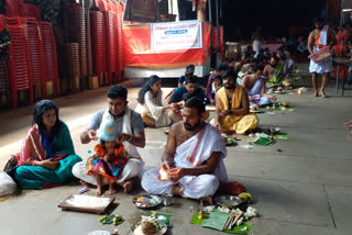 Vidyarambha for 200 children at Sri Mangaladevi Devala