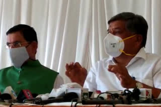 Minister Jagadish Shettar Press Meet in Hubli