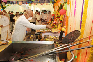 Weapon worship at Vengamamba Annaprasada Bhavan tirumala