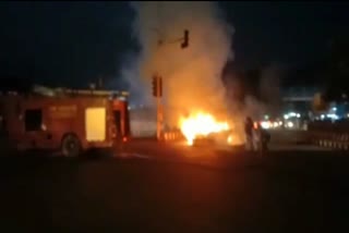 Moving car fire