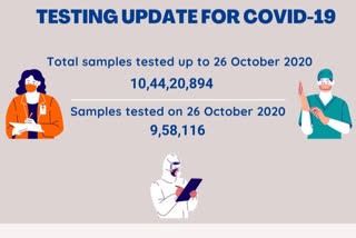 ଅକ୍ଟୋବର 26 ସୁଦ୍ଧା ଦେଶରେ ସରିଛି 10,44,20,894 କୋରୋନା ସାମ୍ପଲ ଟେଷ୍ଟ