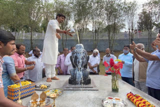 Buddha statue was erected at the late Siddharth Hegde burial ground