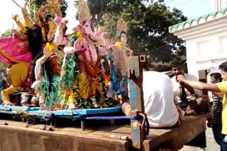 Dussehra immersion helds in Mayurbhanj under corona guidelines