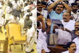 kerala assembly ldf chaos case  assembly fight during budget presentation  നിയമസഭ കൈയാങ്കളി കേസ്  നിയമസഭ കയ്യാങ്കളി കേസ്  ഇപി ജയരാജൻ കെടി ജലീൽ സിജെഎം  കെഎം മാണി ബജറ്റ് പ്രസംഗം പ്രതിഷേധം  ep jayarajan kt jaleel appearing cjm tvm