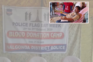 blood donation camp in nalgonda by police