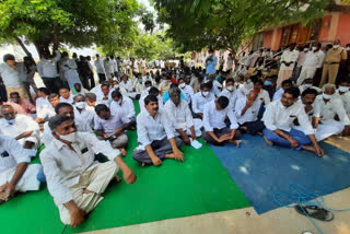 ycp dharna to remove illegal constructions, encroachments in the pond