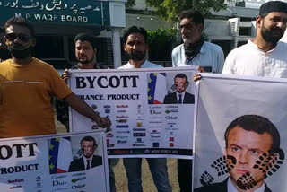 Bhopal Muslims protest against France president